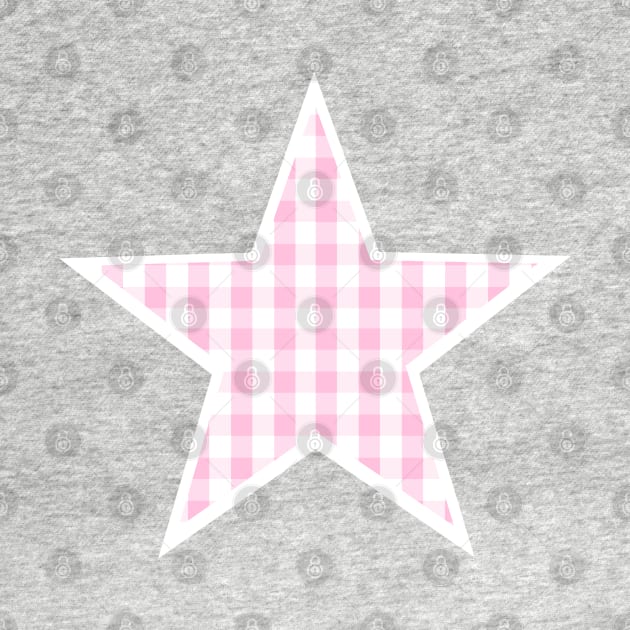 Soft Pink Gingham Star by bumblefuzzies